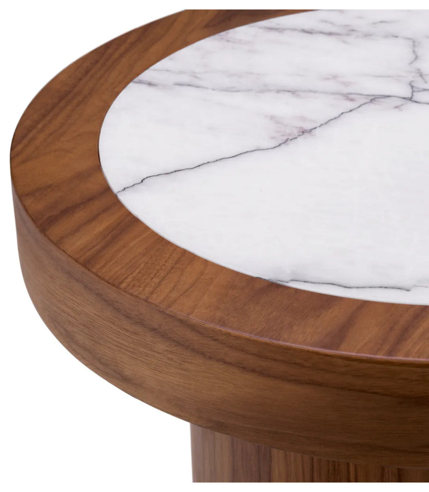 Marble Round Side Table, Eichholtz Presedio, Brown