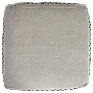 Textured Chevron Stripe Pouf Ottoman