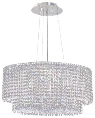 Elegant Moda Dining Room Light, Chrome Finish With Royal Cut Crystal
