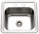 Houzer 1515-6BS Hospitality 15" Drop In Single Basin Stainless - Stainless