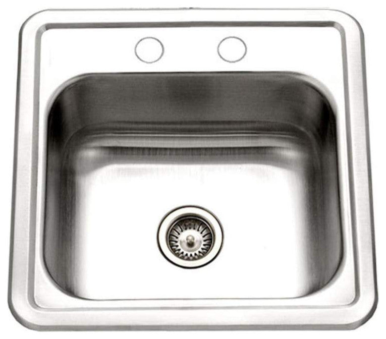 Houzer 1515-6BS Hospitality 15" Drop In Single Basin Stainless - Stainless