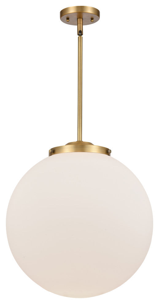 Beacon Pendant, Brushed Brass, Matte White, Matte White