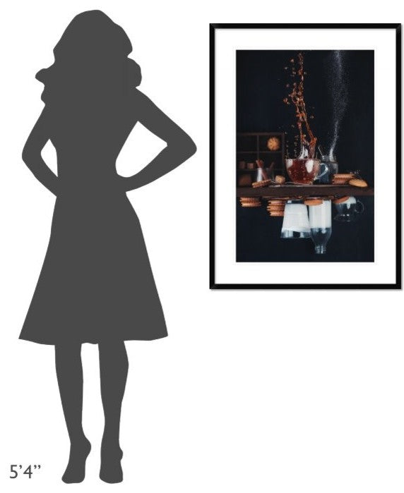 "Upside And Down Again (with Coffee)" Framed Print by Dina Belenko, 28"x38"