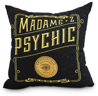 The Psychic Eye Gold/Yellow Halloween Print Decorative Throw Pillow, 18"