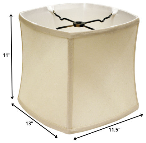 13" Ivory Soft Box Paperback Pongee Silk Lampshade