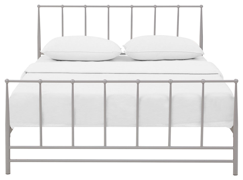Estate Queen Steel Bed, Gray