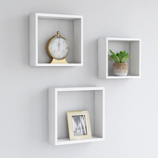 vidaXL wall cube shelves Floating Cube Shelves Display Shelves 3 Pcs White
