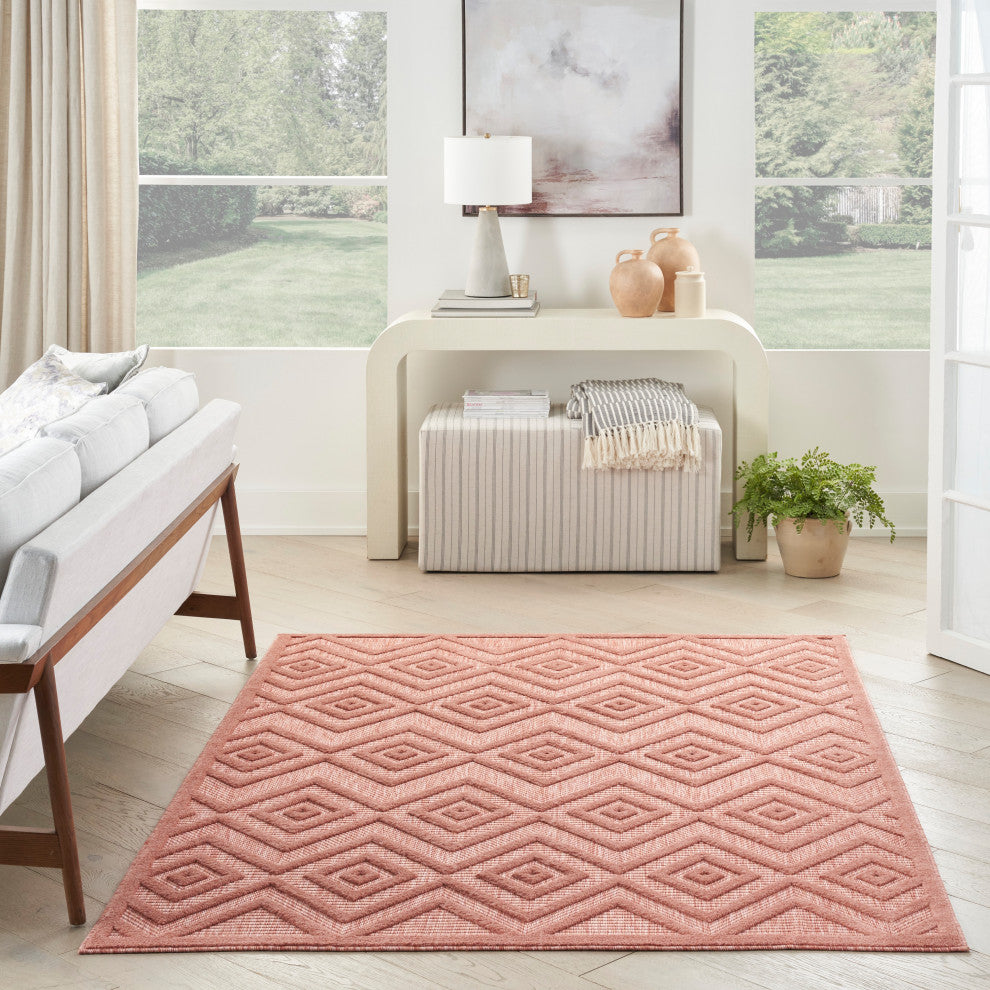 Nourison Versatile 6' x 9' Coral/Orange Modern Area Rug