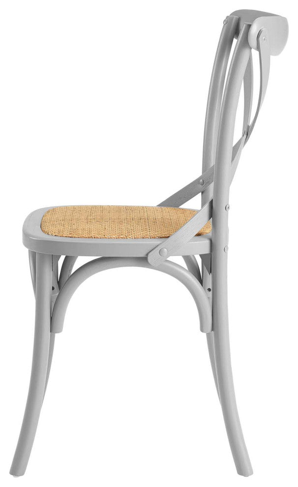 Side Dining Chair, Wood, Gray, Modern, Cafe Bistro Restaurant Hospitality