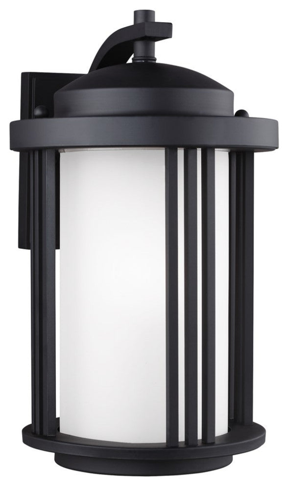 Sea Gull Crowell Medium 1-Light Outdoor Wall Lantern 8747901-12, Black