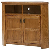 Tall Mission 50" Wide Corner TV Console, Persimmon Oak