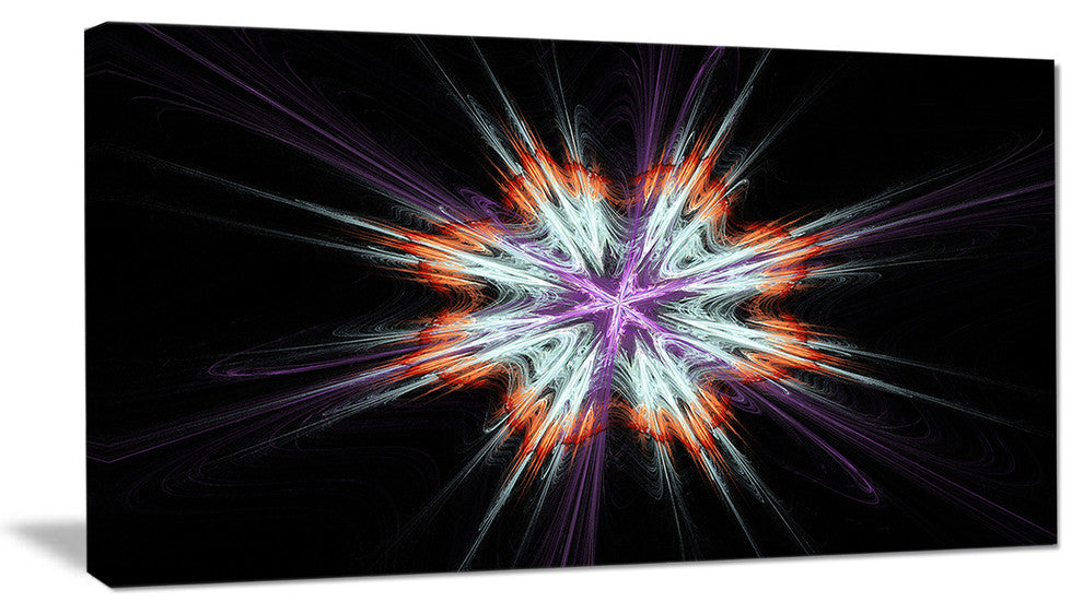 Abstract Flowers on Black Background, Flower Artwork on Canvas, 32"x16"