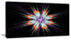 Abstract Flowers on Black Background, Flower Artwork on Canvas, 32"x16"