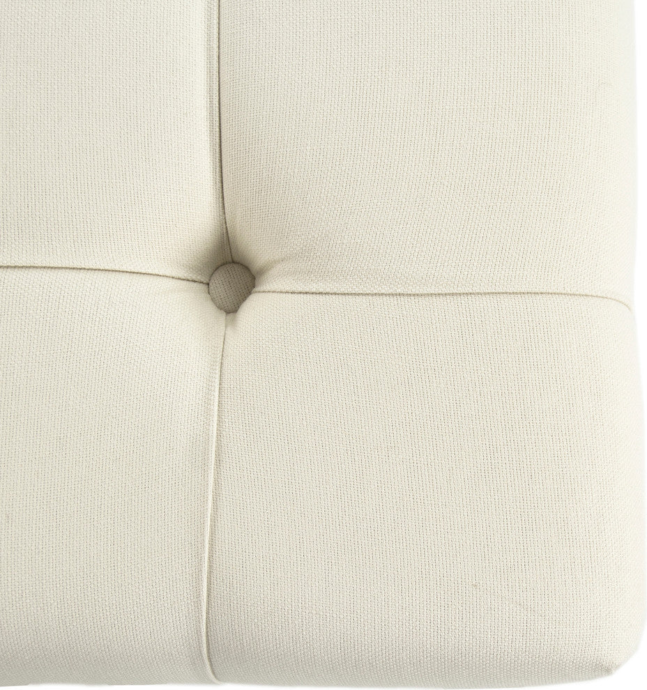 Raylen Ottoman, Cream Cotton