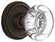 Single Classic Rosette With Round Clear Crystal Knob, Satin Nickel, Oil Rubbed B
