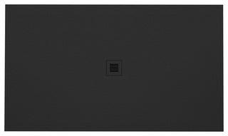 48x36 Feel Shower Base, Center Drain High Density Stone Composite, Black, 48x36
