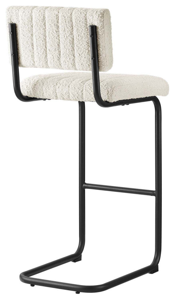 Parity Boucle Bar Stools, Set of 2, Black Ivory