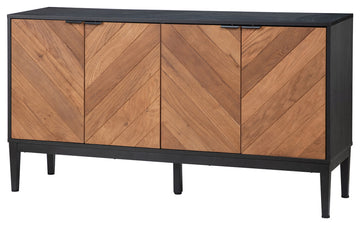55" Wide 4 Door Sideboard, Black