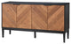 55" Wide 4 Door Sideboard, Black