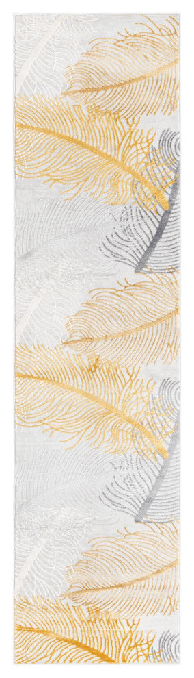 Unique Loom Camilla Finsbury Rug, Yellow Gray, 2'x8'