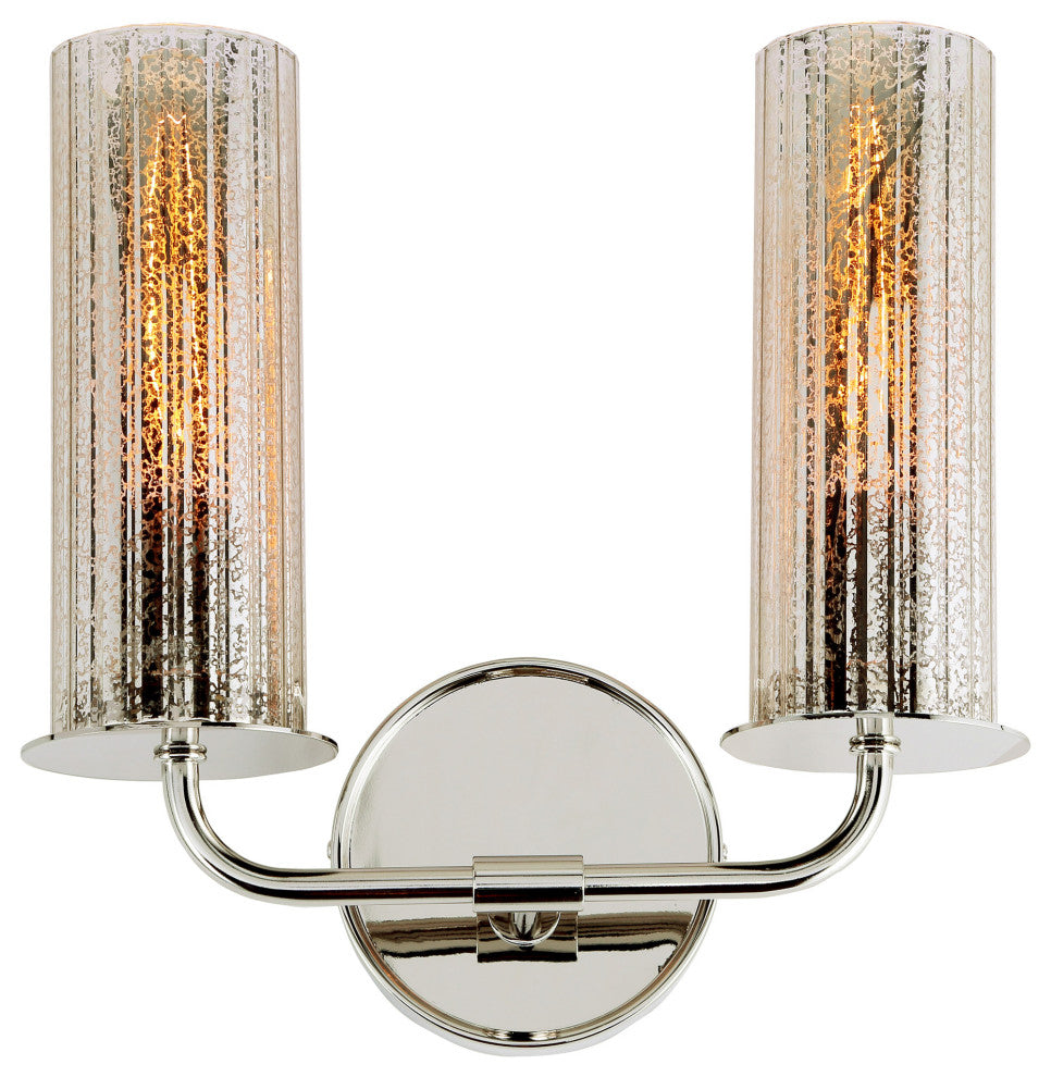Fremont 2 Light Wall Sconce, Polished Nickel