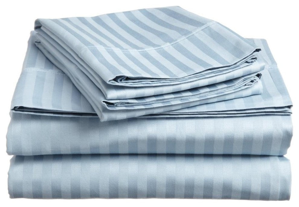 Lux Decor Collection Ultra-Soft Luxury 4 Piece Bed Sheet, Blue, King