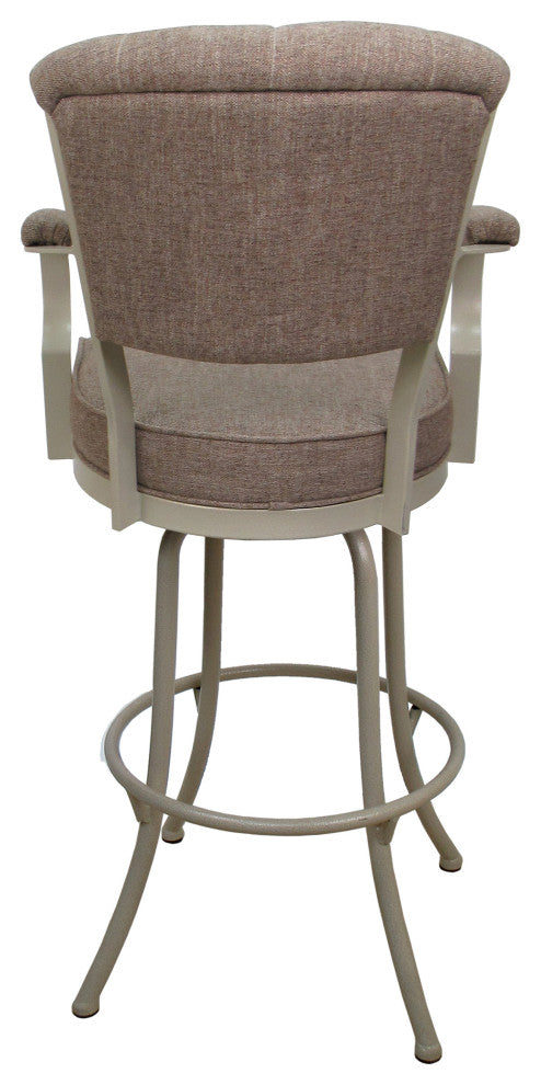 Miami Extra Tall 34" Swivel Metal Bar Stool - Noam Base, Basin Beige - Beige, 34"