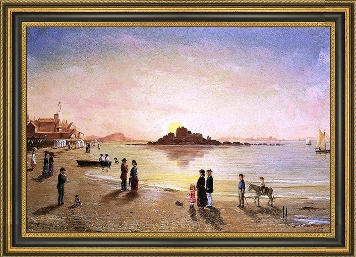 Conrad Wise Chapman Sunset at Sainnt Malo Framed Premium Canvas Print, 27"x18"
