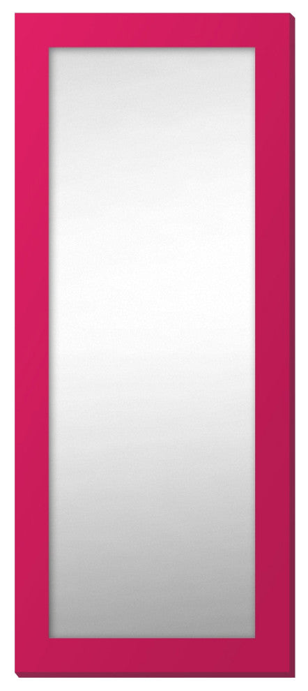 72"x30" Pop of Color Wall/Floor Mirror Art, Intense Pink