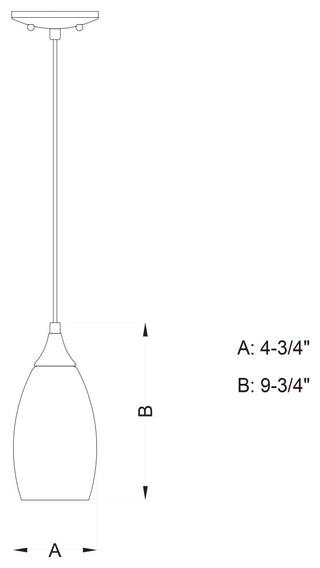 Vaxcel Milano Mini Pendant Smoky Fire Glass, Satin Nickel