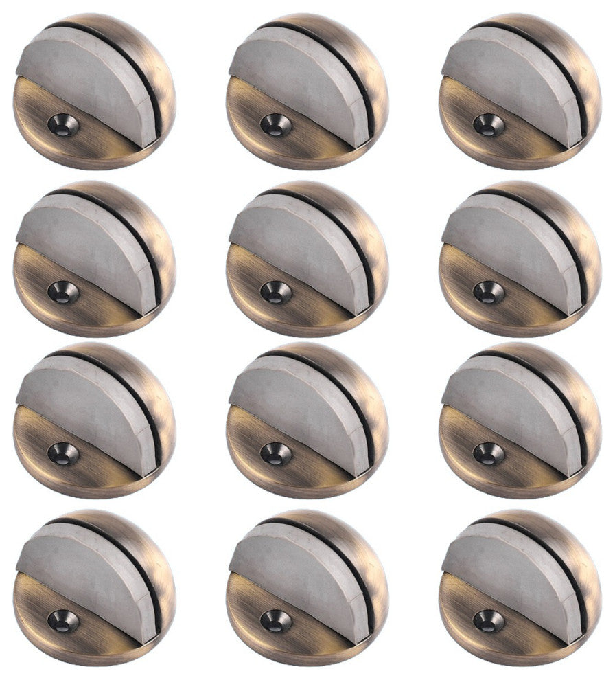 Door Stop Antique Brass Eclipse Dark Floor Mount Bumper Pack of 12