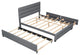 Gewnee Queen Upholstered Platform Bed with Twin Size Trundle,Drawers,In Grey