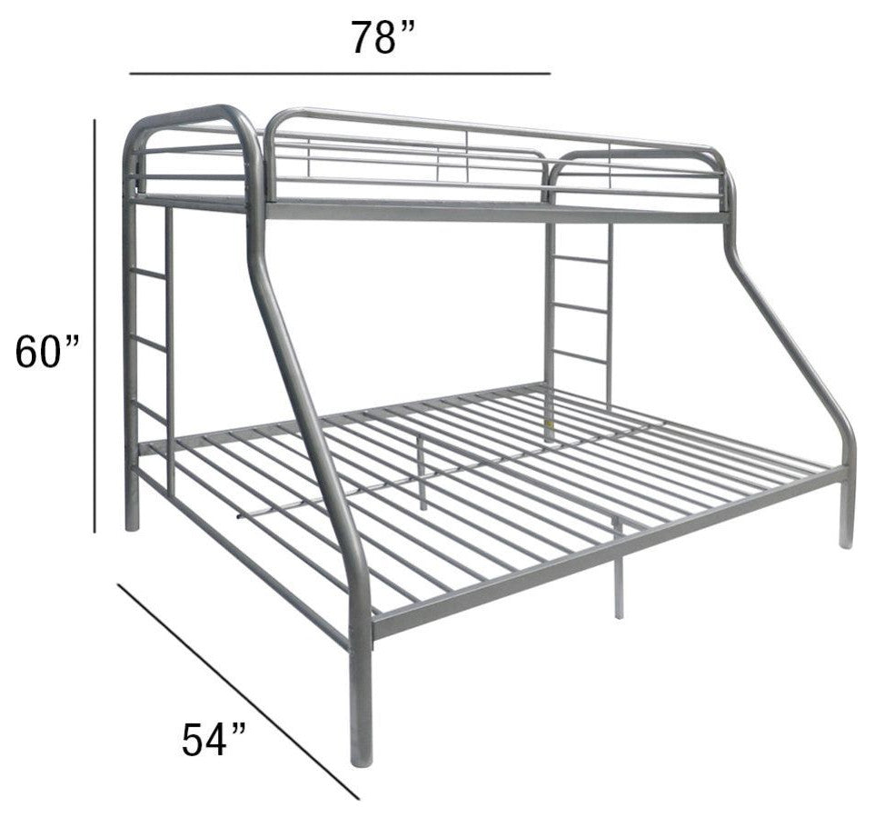 Acme Tritan Twin/Full Bunk Bed Silver