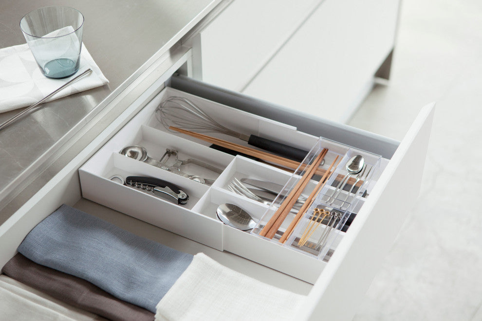 Tower Expandable Cutlery Drawer Organizer, White