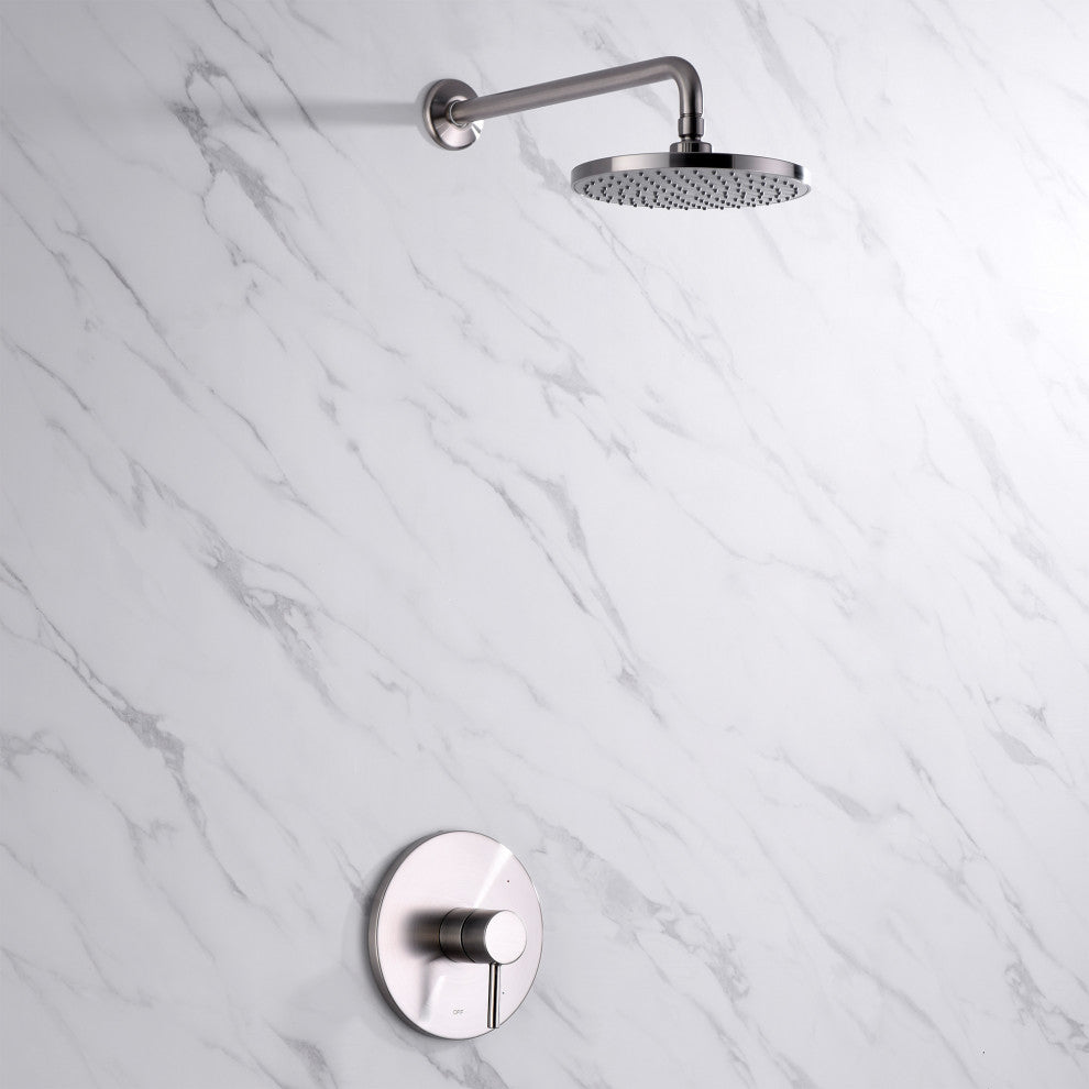 Luxier SS-B01-T Rainfall Shower Faucet Set, Brushed Nickel