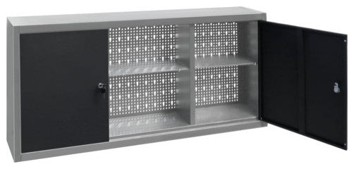 vidaXL Wall Mounted Tool Cabinet Industrial Style Metal Gray and Black Storage