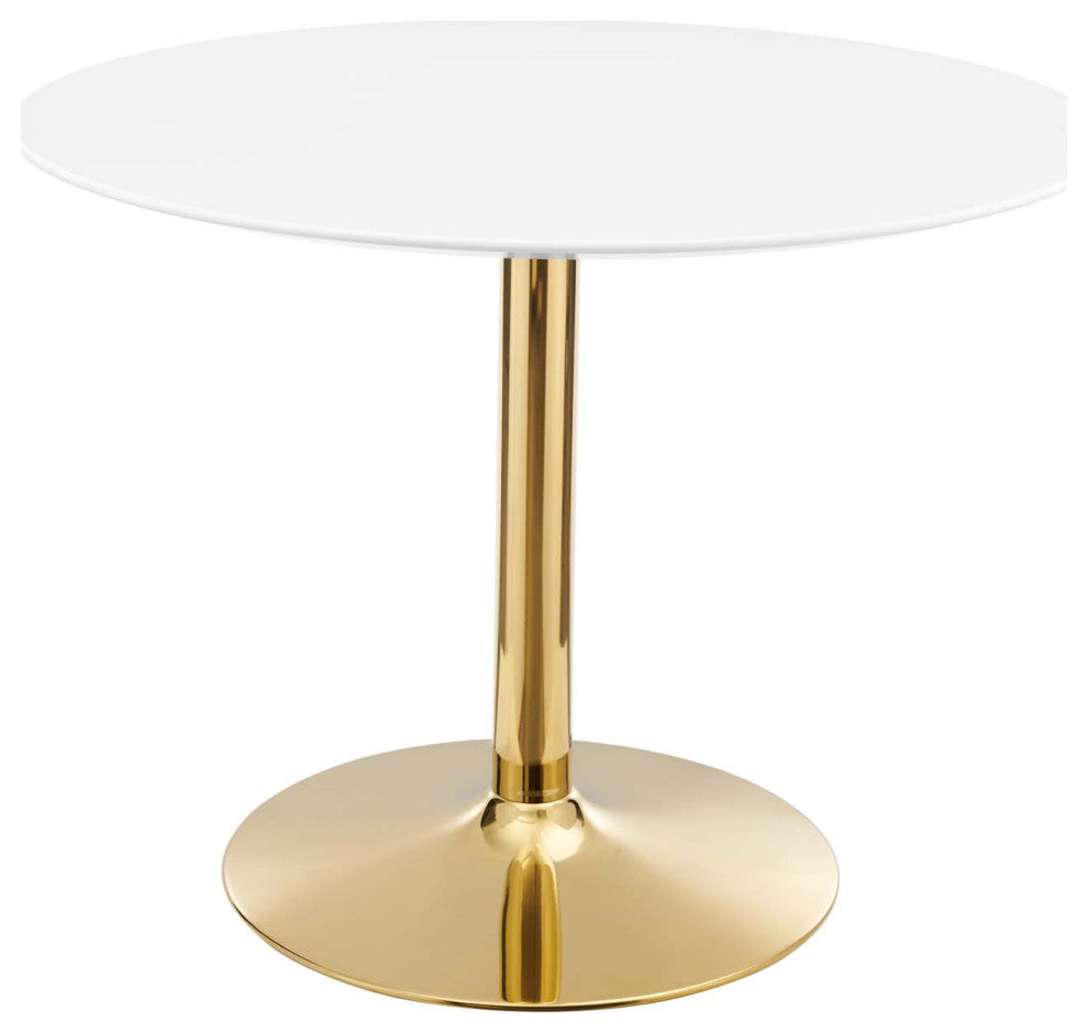 Verne 40" Dining Table Gold White