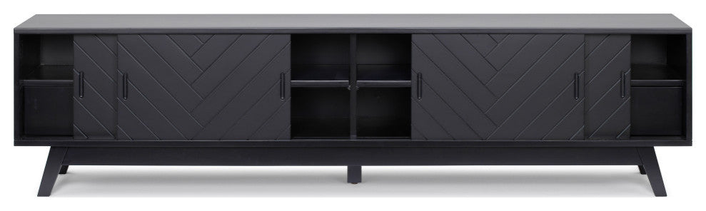 Herringbone TV Stand Low, Black