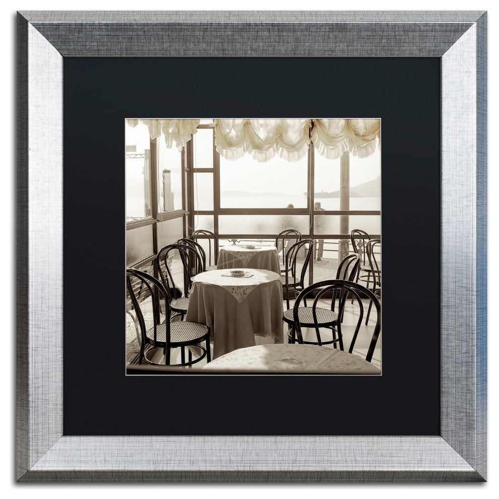 Alan Blaustein ''Piedmont Caffe I'' Art, Silver Frame, Black Mat, 16x16