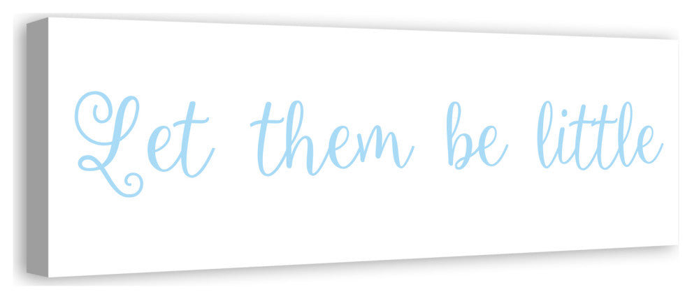 Let Them Be Little 12"x36" Canvas Wall Art, Blue
