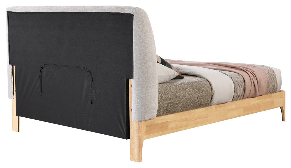 Ventura Upholstered Bed, Gray, Queen