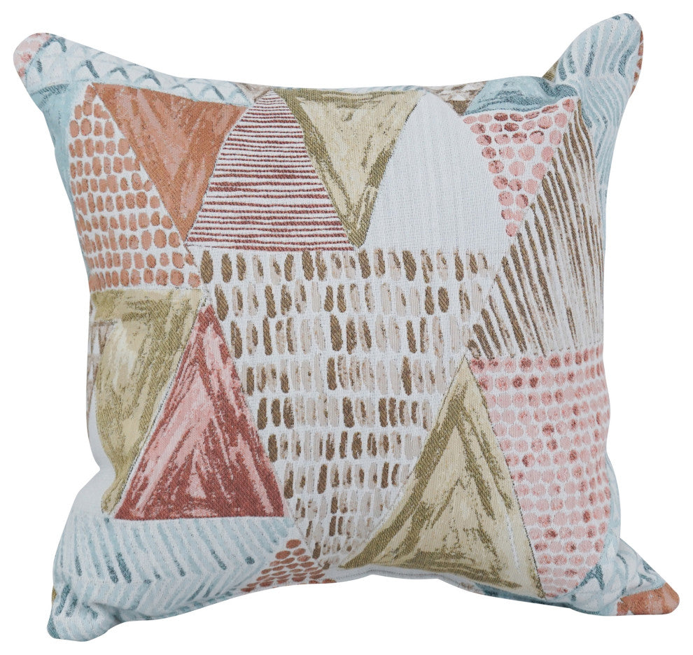 17" Jacquard Throw Pillows With Inserts, Set of 4, Kandafrt Blush