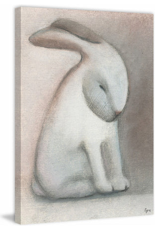 "Rabbit Reflexion" Painting Print on Wrapped Canvas, 12"x18"