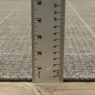 Cannes Gridwork Grey/ Light Grey Indoor-Outdoor Area Rug 9'10" x 12'10"