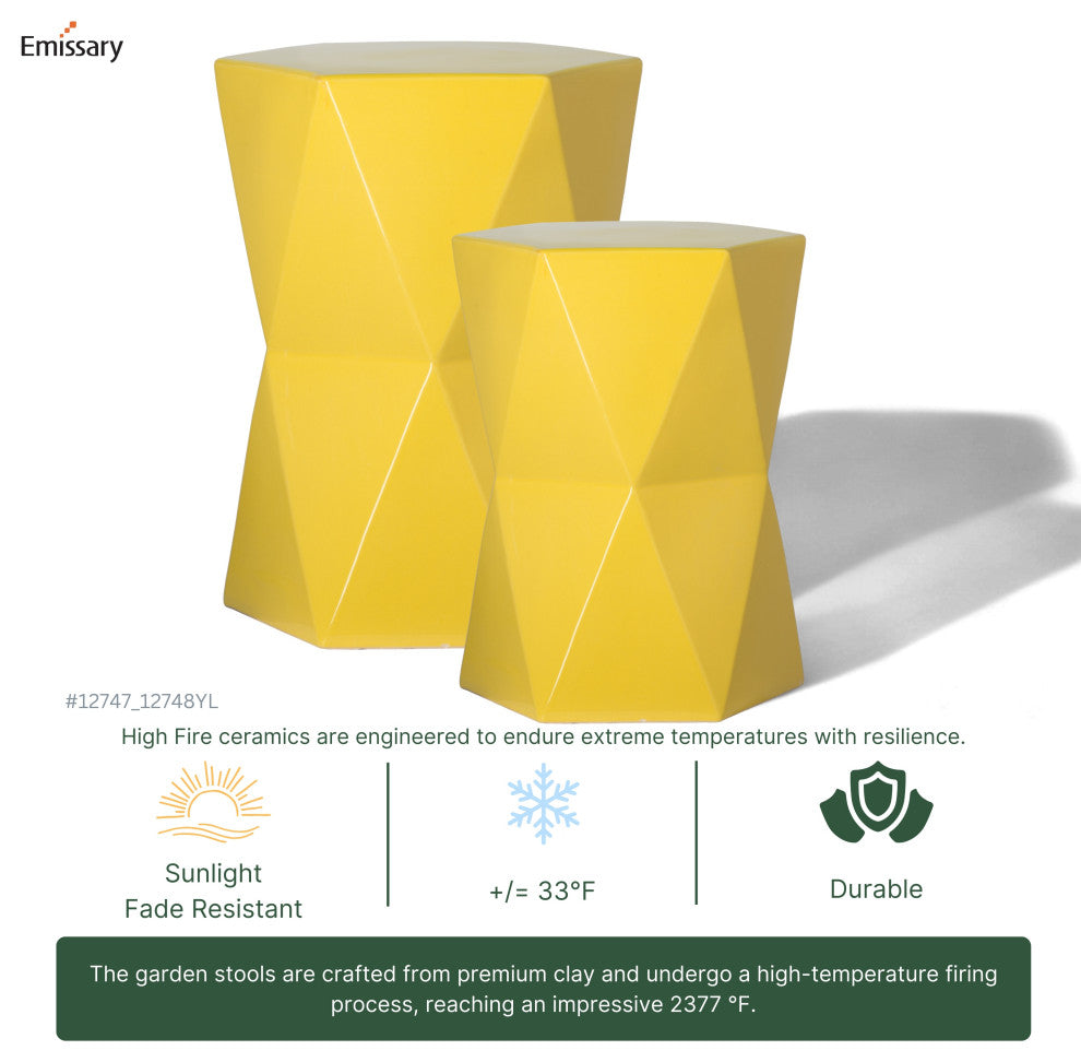 Matrix Hex Stool, Yellow 14x18