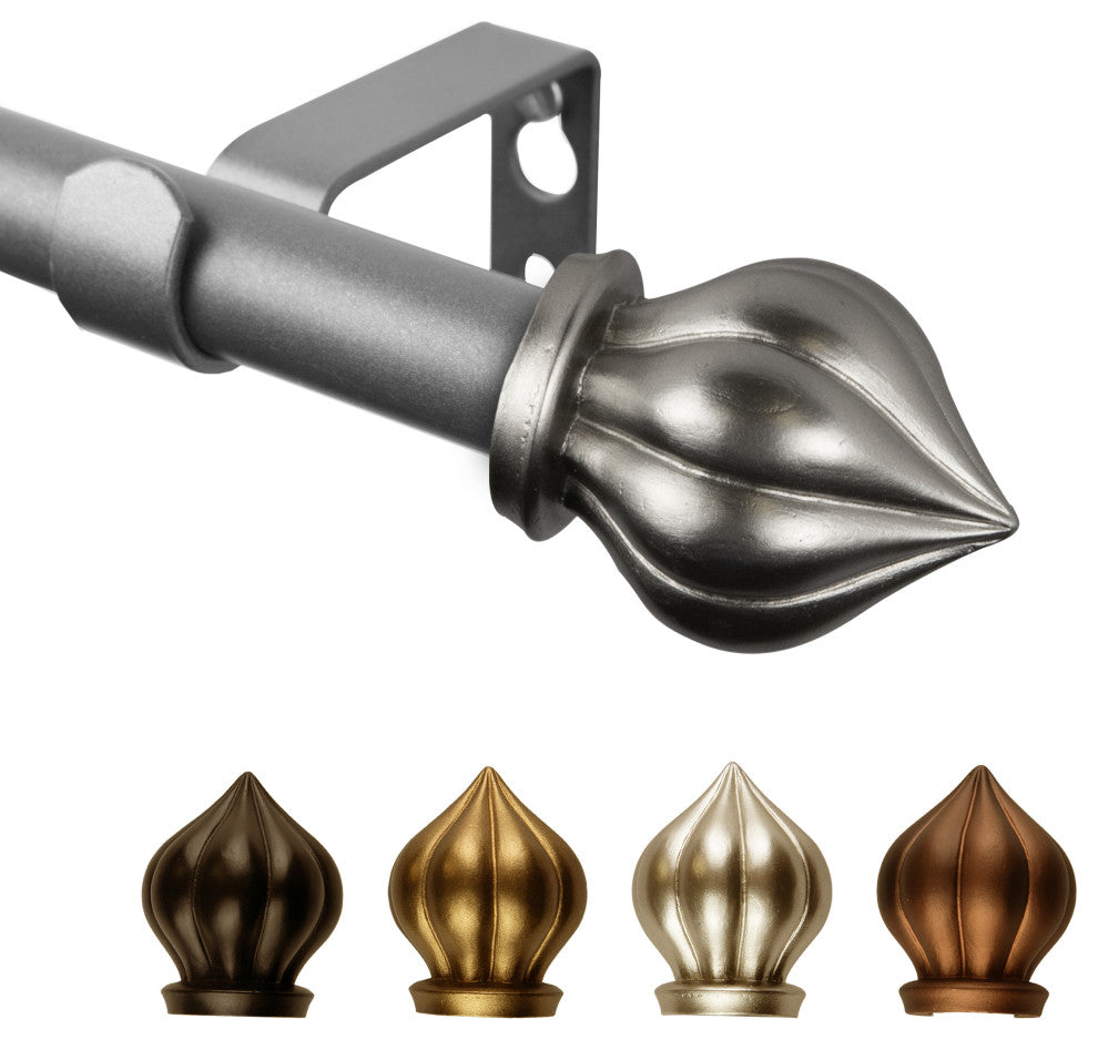 Meda 5/8" Curtain Rod, Satin Nickel, 48-84"