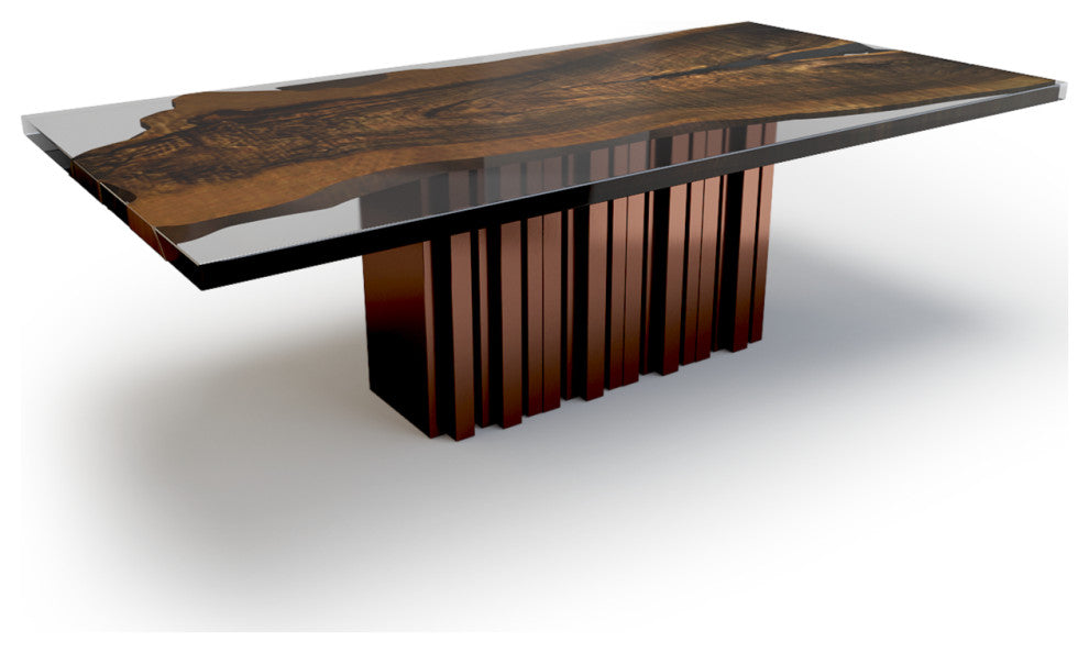 Stellio Dining Table, Copper Base, 12-14 Seater