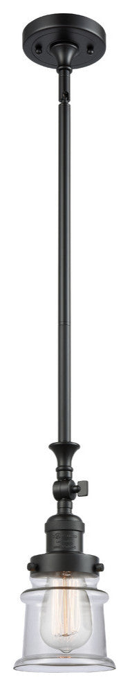 Small Canton 1-Light Mini Pendant, Matte Black, Clear