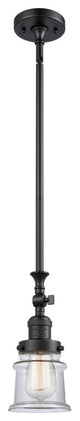 Small Canton 1-Light Mini Pendant, Matte Black, Clear