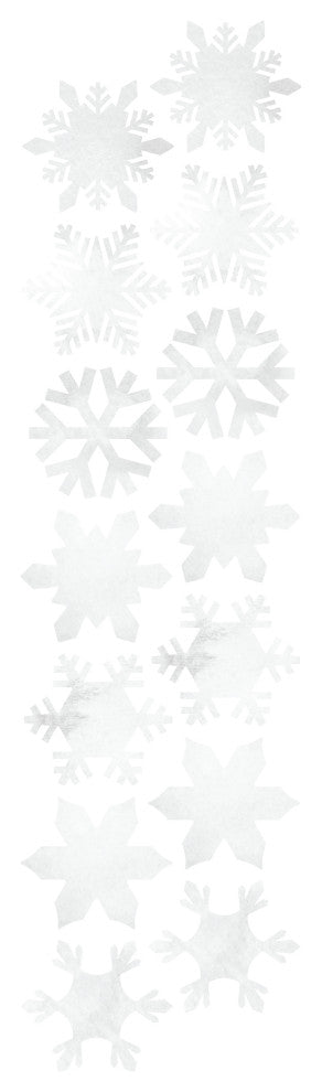 Frozen Winter Snowflakes Peel and Stick Vinyl Wall Sticker, Grey